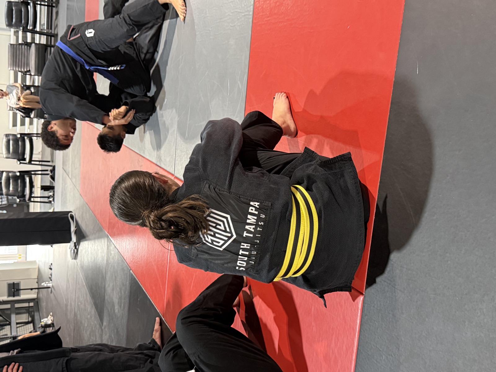 Teens training in South Tampa Jiu-Jitsu gis on the mat